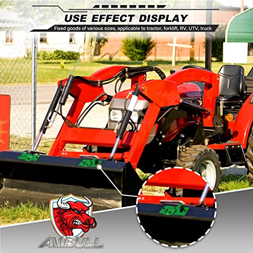 Ambull 2 Pack Tractor Bucket Hooks With Tie Down Ring, Grade 70 Forged Steel Bolt On Grab Hook Tow Hook Mount With Backer Plate, Work Well For Tractor Bucket, Rv, Utv, Truck, Max 15,000 Lbs Darkgreen #TOP5