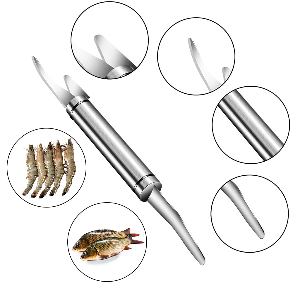 Shrimp Line Knife,Pelador de Gambas y Langostinos,5 In 1 Multifunctional Shrimp Like Fish Maw Knife,Cuchillos Multiusos Línea Camarones,Herramienta de Cocina Esencial