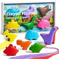 SYNCFUN 100% Pure Jumbo Beeswax Crayons, 12 Colors Toddler Washable Crayon, Baby Bath Toys, Easy to Hold & Mess Free Art Supplies, Gifts for Kids 3+