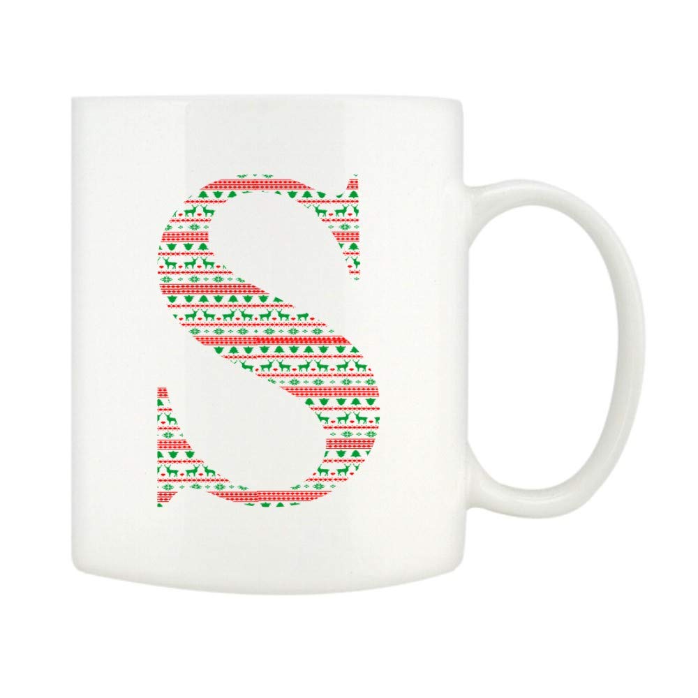 Personalised Christmas Nordic Initial Mugs