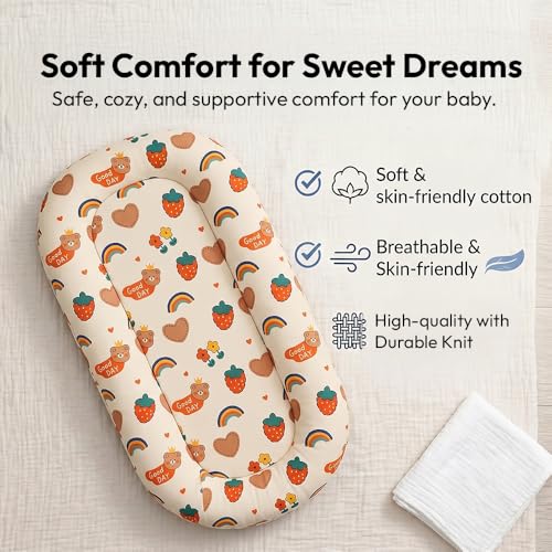 Image of StarAndDaisy Baby Mosquito net with Mattress for Baby, Portable Baby Lounger for Kids, Breathable mesh Mosquito Net. (Rainbow)