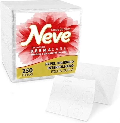 Papel Higiênico Neve Cai Cai Interfolhado Folha Dupla com 500 Folhas