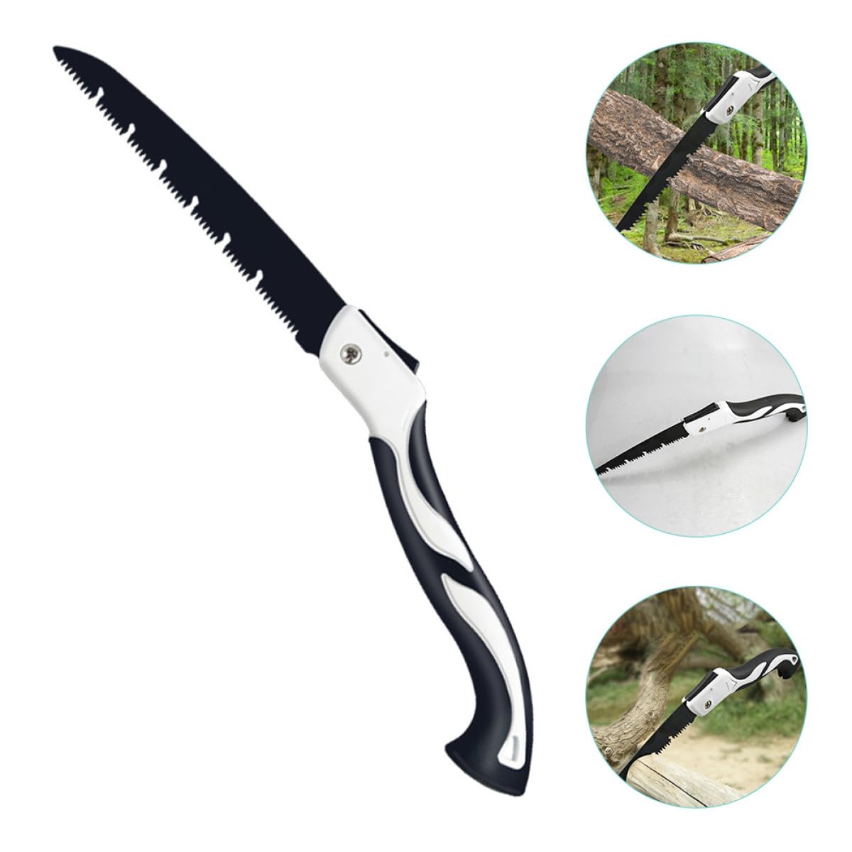 SHINEOFI Serrucho Plegable de Mano Grande 260 Mm Sk5 Acero para Poda Jardín y Camping, Herramienta de Bolsillo Resistente para Corte y Recorte de Madera y Bambú
