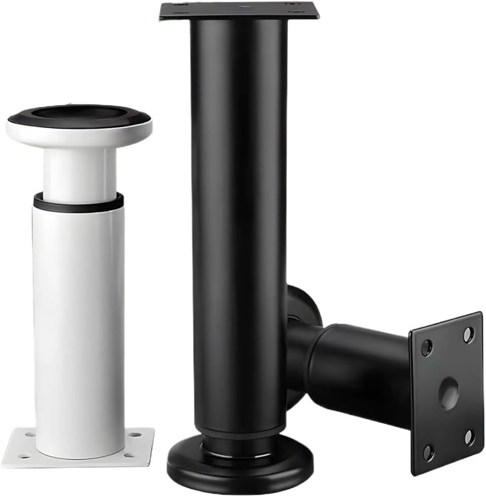 Furniture Leg,Furniture Legs Furniture Legs,Table Leg,Metal,4pc Adjustable,Height for Bed,Desk,(Black,18cm/7.09inch)