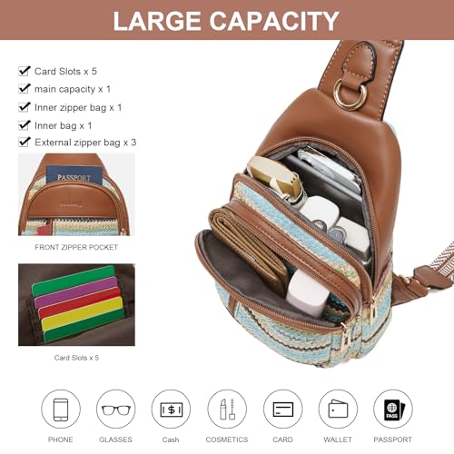 Image of cakang Womens Sling Bag Crossbody Bags for Women Vegan Leather Sling Backpack Daypack Fanny Pack Crossbody Purse Travel