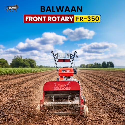 Image of Balwaan Krishi Front Rotary Machine 7HP Engine| 3600 RPM Petrol Operated Weeder Machine |16-Inch Width Soil Cultivator for Soil Aeration and Weed Removal | Improves Crop Growth | FR-350