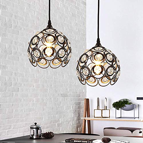 Lámpara de techo moderna de cristal ajustable con dos luces negras 5