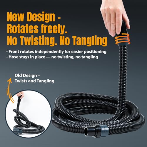 POWERTEC 70356 10 ft. Vacuum Hose Dust Collection Kit for Woodworking Power Tools, Wet/Dry Work Shop Vacuums, Miter and Table Saw, Black by POWERTEC - Image 8