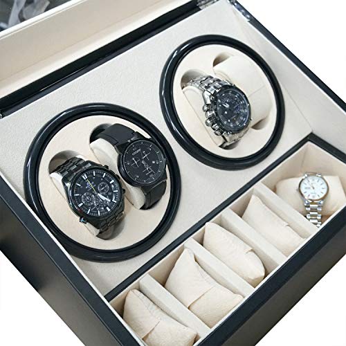 Mcbazel-Automatic-Watch-Winder-Box-with-4-Watch-Winder-6-Extra-Storage-SpaceMultifunction-Organized-Watch-Display-46-Storage