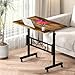 Klvied Small Standing Desk Adjustable Height, Mobile Table with Wheels, Portable Laptop Table, Standing Computer Desk for Walking Pad (Brown)