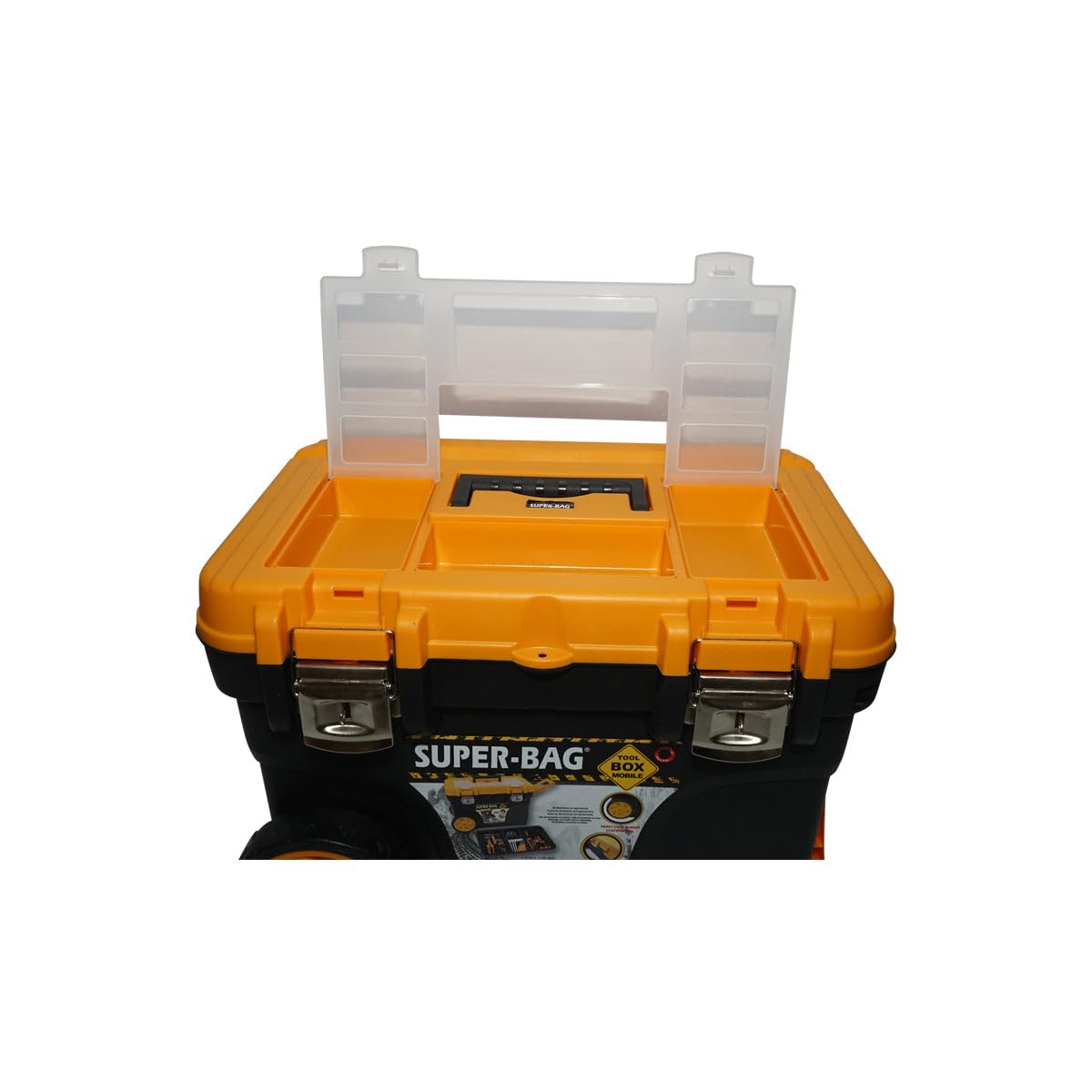 Cassetta Portautensili Trolley con Ruote 652x400x420 mm | Cassetta portautensili trolley con ruote e maniglia, ampio spazio per utensili da officina cantiere e manutenzione.