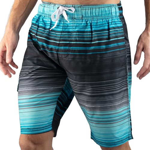 Image of Kanu Surf Men's Big Viper Extended Size Stripe Swim Trunk
