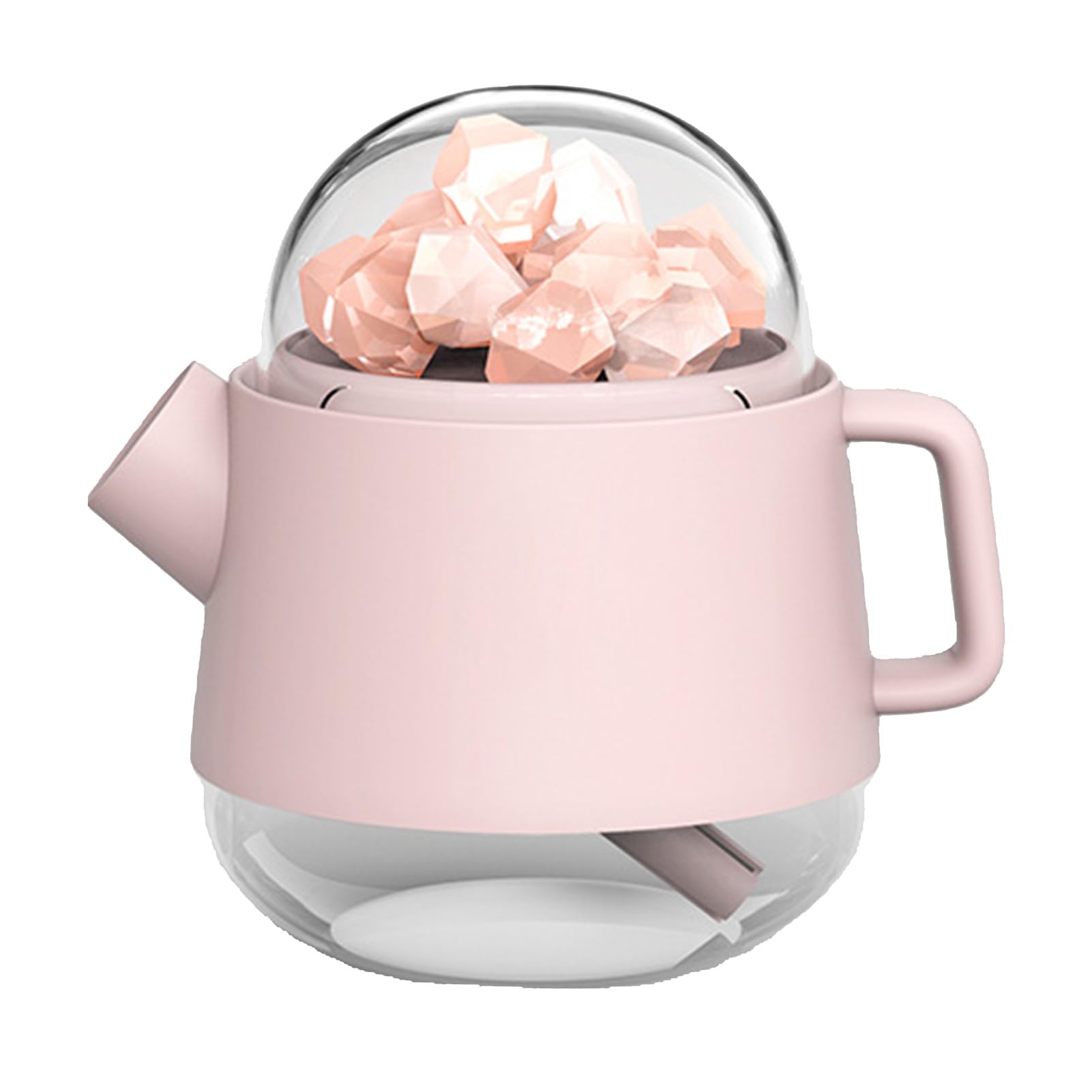 Cocoarm Umidificatore con Pietra di Sale, Diffusore di Oli Essenziali Wireless in ABS 360 Ml 800 MAh USB Ricaricabile Muto Nano Nebbia Luce Notturna per Casa Dormitorio Camera da Letto Ufficio (PINK)
