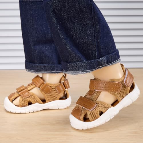 Image of BMCiTYBM Baby Boy Girl Closed Toe Summer Toddler Sandals Lightweight Shoes Infant Non-Slip First Walking Sneakers 6 9 12 18 24 Months 2-3 Years