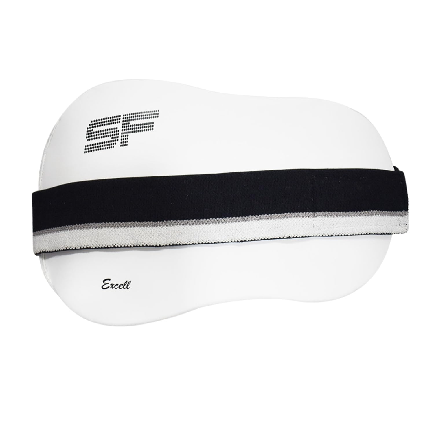 SF Excel Cricket Chest Guard, Lightweight Protection, Comfortable Fit, White with Black Stripes (White, Youth)-image-4