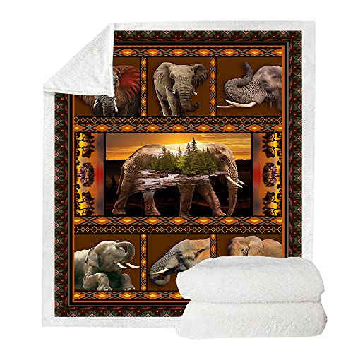 Onecmore Southwest Native American Elephant Blanket.aztec Blanket Indian Blanket Navajo Blanket Elephant Gifts For Women,Mexican Decorative Farmhouse Blanket For Sofa Bed (Elephant,60"X80") #TOP5
