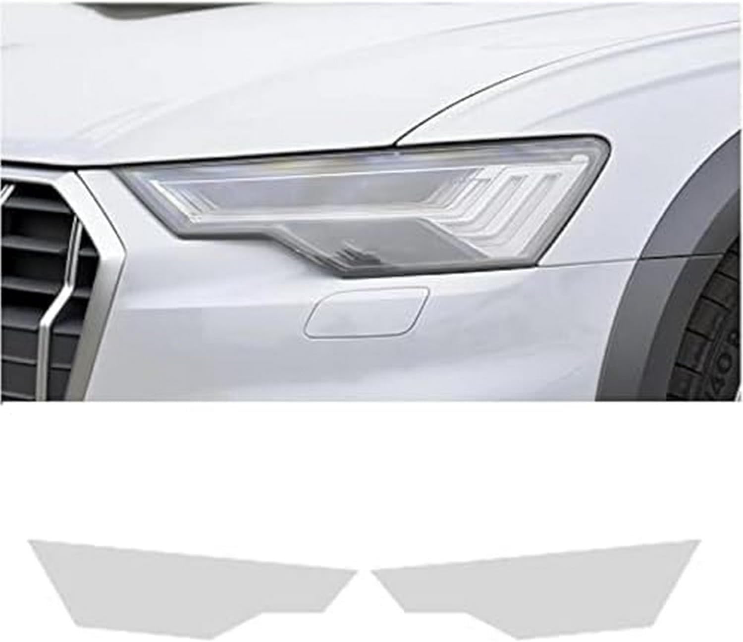 SamLng Car Front Light Film for Audi A6 S6 2019 2020 Car Headlight Protective Film Front Light Transparent Blackened TPU Sticker Car Accessories Car Headlight Protective Film