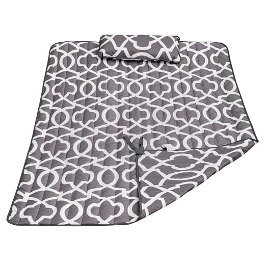 Lazy Daze Hammocks 2 Person Hammock Pad with Pillow, Double Polyester Quilted 78" x55" Replacement Hammock Pad for Rope Hammock, Gray Print