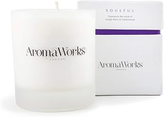 Soulful Soy Wax Candle - Frankincense, Juniper Berry and Patchouli Aromas - Relax, Clarity & Time Out - Natural, Vegan, Cruelty Free - Medium 7.76oz