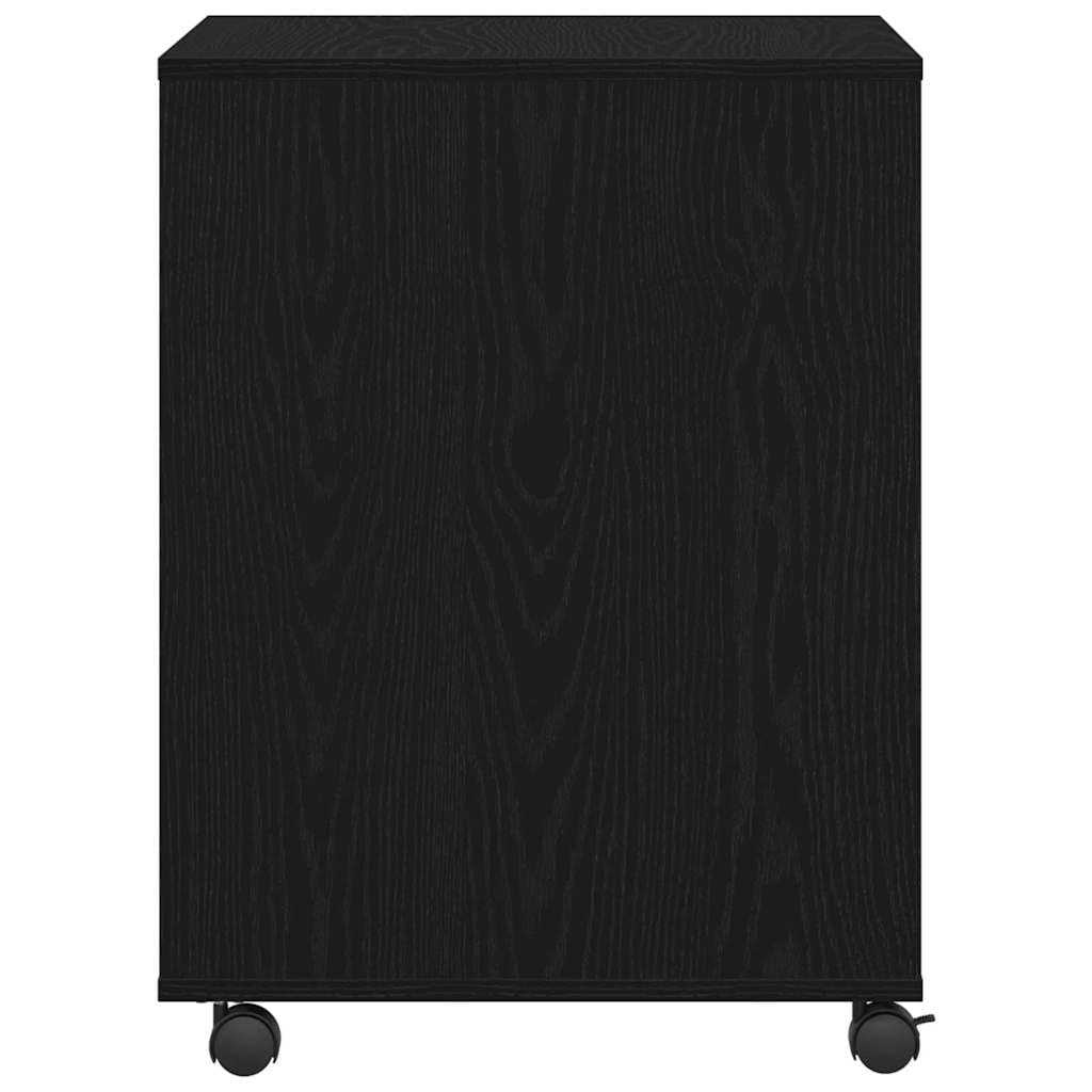 vidaXL Support d'imprimante avec Stockage Chêne Noir 60 x 50 x 67 cm, Support de Bureau Compact, Station d'impression Moderne, Solution d'espace Efficace, Rangement Solide, Design Neutre