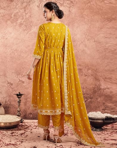 Image of SIRIL Women's Rayon Viscose Printed Kurta Pant with Dupatta Set