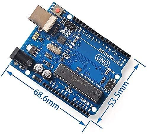 Image of UNO R3 DIP Development Board with USB Cable | Microcontroller Board for DIY Electronics, Robotics, Coding & Prototyping Kit (Uno Dip IC)