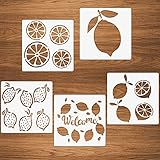 5 Unique Design Lemon Stencils-- Awesome and absolutely unique summer stencils, this set of lemon template includes 5 pieces in total. Every design is different, you can decorate everything you need. Make Art Creation Easy-- The stencils are easy to ...