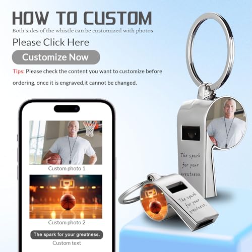 Silbato personalizado para entrenador con foto y texto miniatura 2