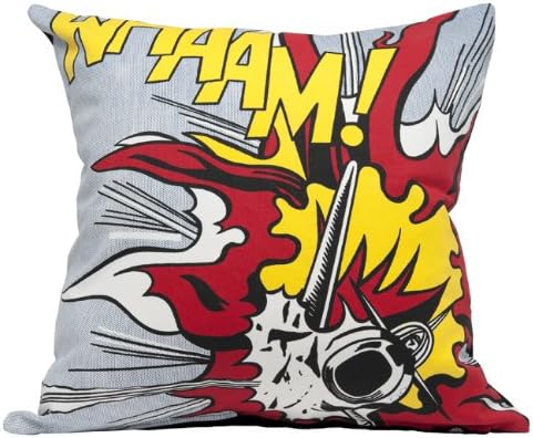 Lichtenstein Whaam! explosion cushion cover