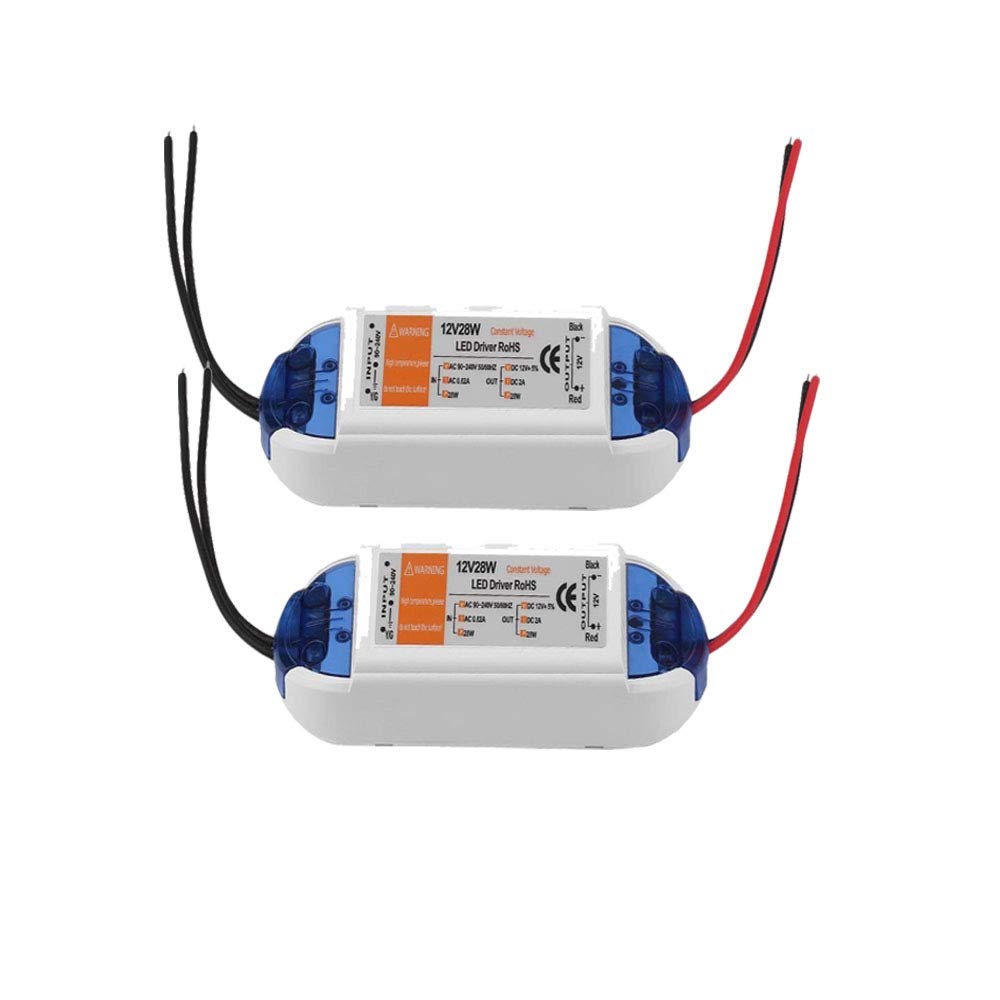 LED Transformer 12V 28W, Ultra Slim 12V LED Driver 240V AC to 12V DC 2A,Low Voltage LED Power Supply Constant Voltage for LED Strip Lights, LED Display and G4,MR16 LED Light Bulbs