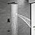 SHAMANDA Shower System with Waterfall Tub Spout and Handheld Shower Head, 10" Rain Shower Faucet Sets Complete with Shower Round-in Valve and Trim Wall Mount, Matte Black, L1010-7