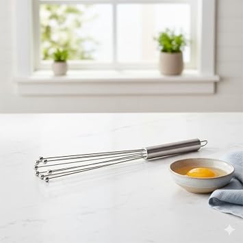 Deconox Stainless Steel Ball Tip Bar Beater (31cm) | Professional Ball Whisk | Quick and Easy Mixing | Ideal for Eggs, Sauce and Doughs