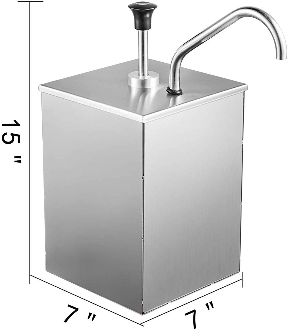Dispensador de Salsa dispensador de Bomba de Salsa de Acero Inoxidable Comercial 4L para Salsa de Soja, vinagre, Ketchup, etc.