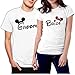 Matching Couple Shirts Set for Groom and Bride Couple T-Shirts L/S White