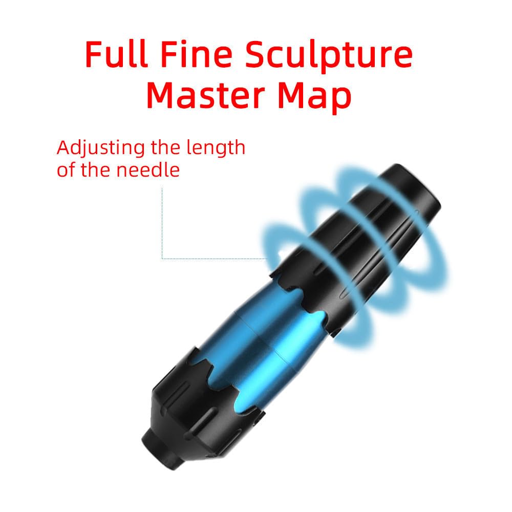 Penna rotativa per tatuaggi RCA - Macchina per tatuaggi professionale con corsa da 3,5 mm, motore da 6800 giri/min e corpo in lega di alluminio