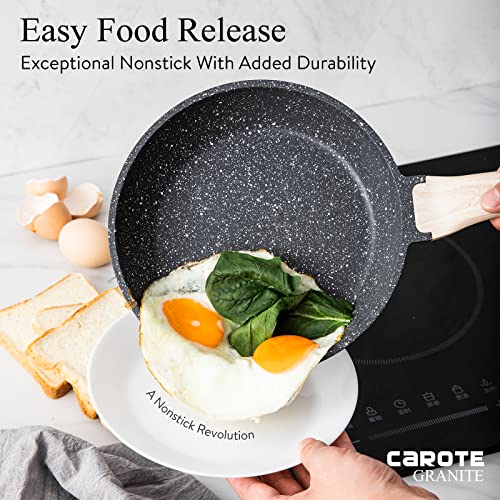 CAROTE Antihaftbeschichtete Töpfe und Pfannen Set, Induktionskochfeld-Pfannen-Set, 10-teiliges Kochgeschirr-Set, Bratpfannen-Set, Antihaft-Topf-Set – Bild 4