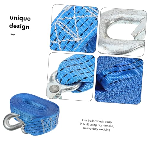 Sangle de remorquage en polyester bleu ultra-résistante pour charges lourdes - 3