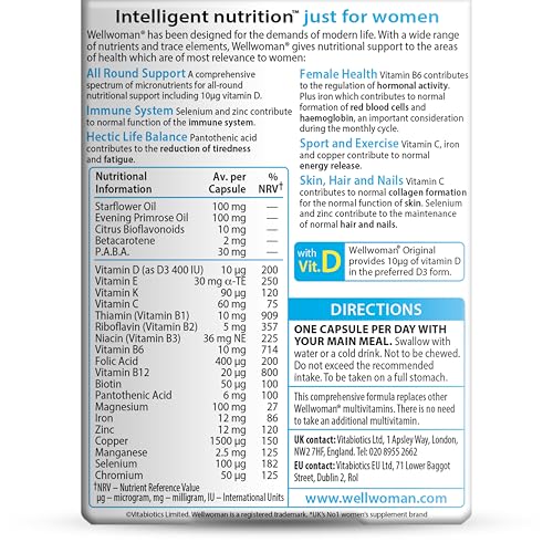 Wellwoman Vitabiotics Advanced Vitamin & Mineral Formula with Evening Primrose & Starflower Oils 30 Capsules - Additional View