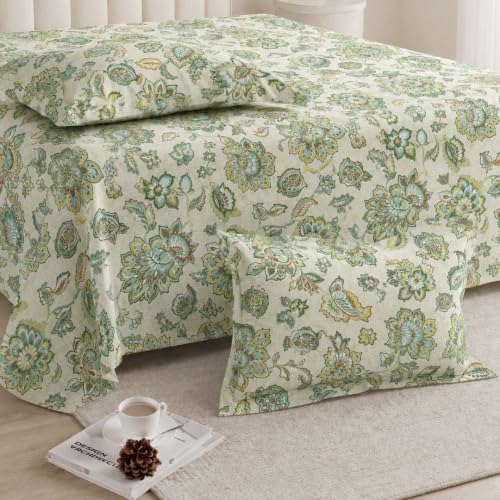 Image of LANE LINEN Symphony 100% Cotton 144TC Double Bedsheet Set, 3 Piece, Printed