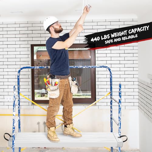 Image of 9-15FT Aluminum Telescoping Plank, 440Lbs Capacity, Extension Scaffolding Plank with Skid-Proof Platform Scaffold Ladder Accessory