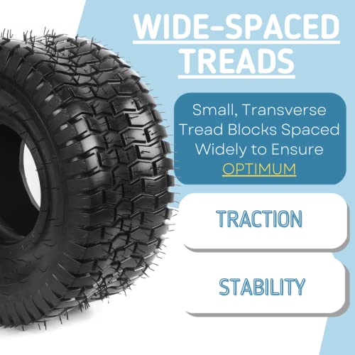 Image of AR-PRO Combo Pack 15x6.00-6 Lawn Mower Tires (2 Tires+3 Tubes) - 4 Ply Replacement Tires and Tubes Heavy Duty for Lawn Garden Yard Tractors and ATVs