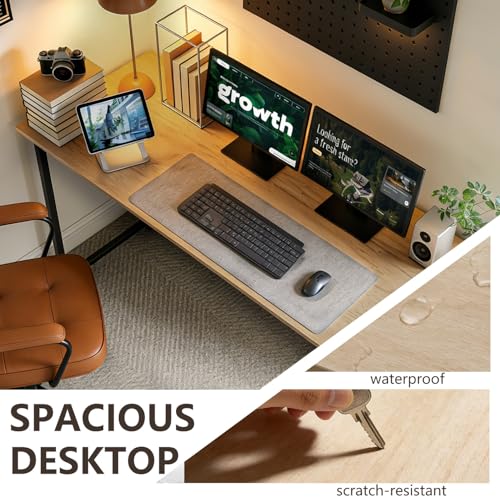 Image of BestOffice Computer Desk,Home Office Desk, Modern Simple Style for Home Office Study Writing (Nature, 55 Inch)
