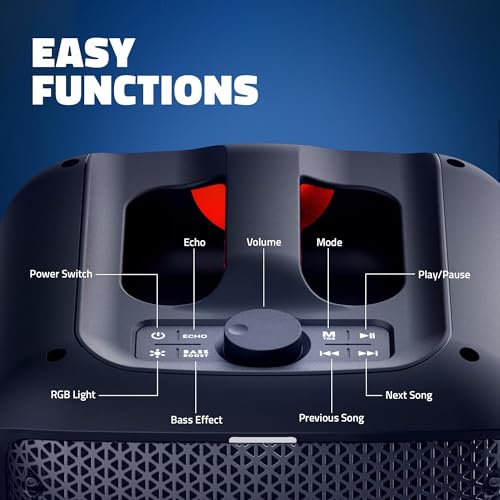 Image of Artis SoundPro 110 Bluetooth Party Speaker with USB /TF Card /AUX Input /FM Radio /Wireless Mic & Wireless Remote (Black)