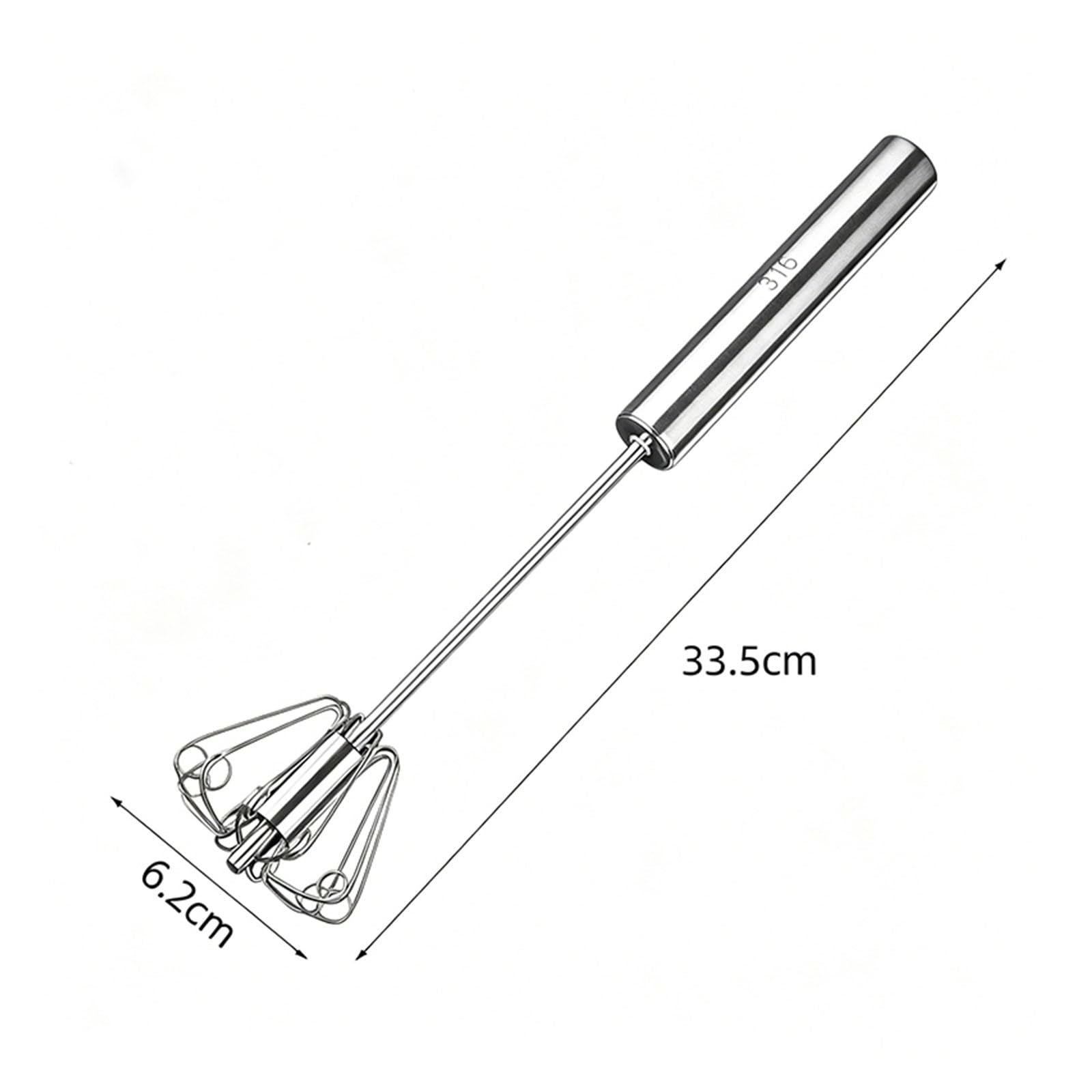 Batidor De Huevos SemiautomáTico Batidor semiautomático de acero inoxidable de 3 piezas