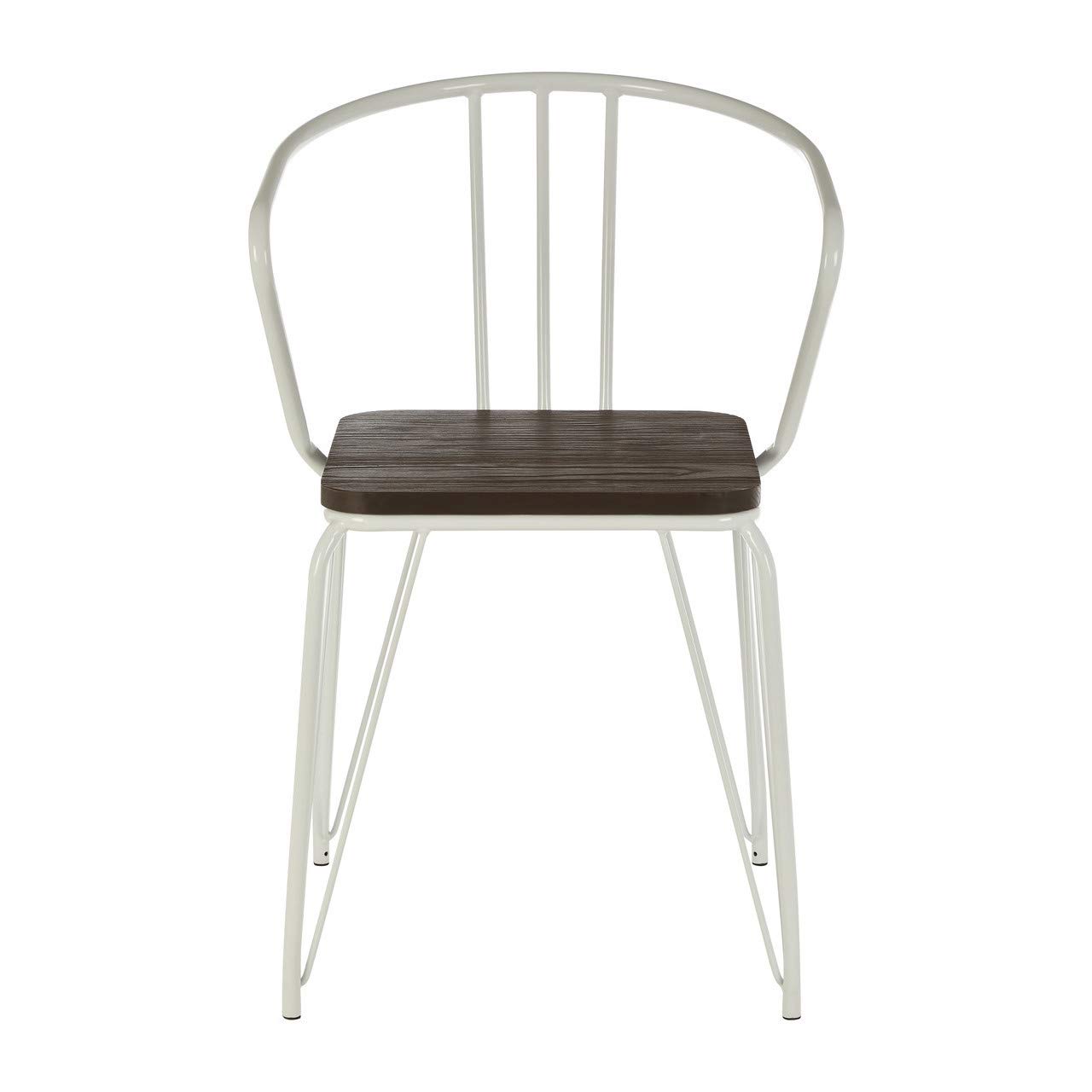 Premier Housewares Dining Chair, Wooden Chair For Kitchen, Metal, w52 x d52 x h78cm - White