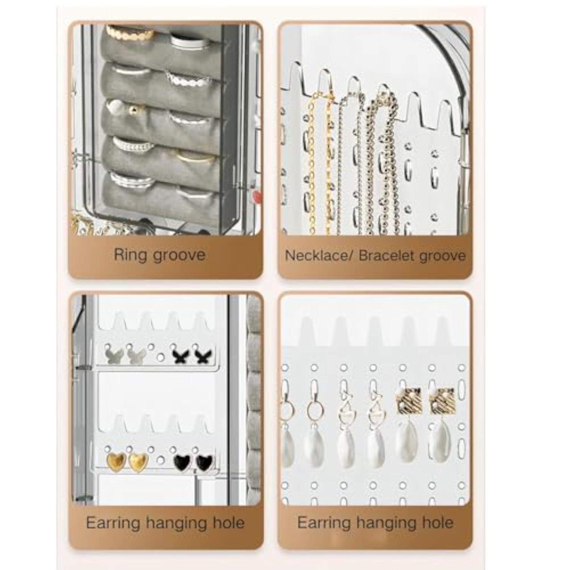 Wall Mounted Jewelry Organizer with Doors