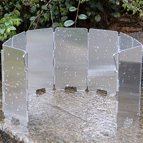TOPBATHY 9 placas de proteção contra o vento, tela de liga de alumínio, portátil, piquenique, acampa
