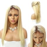 Nobel Hair 4/613 Blonde Virgin Human hair Wigs for Women With Baby Hair Pre Plucked Ombre Full Lace Human Hair Wig Straight Glueless Lace Wigs 24Inch