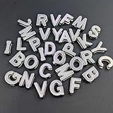 ビーズクラブ アクリルビーズ アルファベット型 100個セット シルバー イニシャル 約12mm B-25 ハンドメイド アクセサリーパーツ プラスチックビーズ