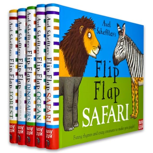 Image of Axel Scheffler's Flip Flap Series 5 Books Collection Set Pack 2 (Safari, Ocean, Dinosaurs, Frozen & Forest)